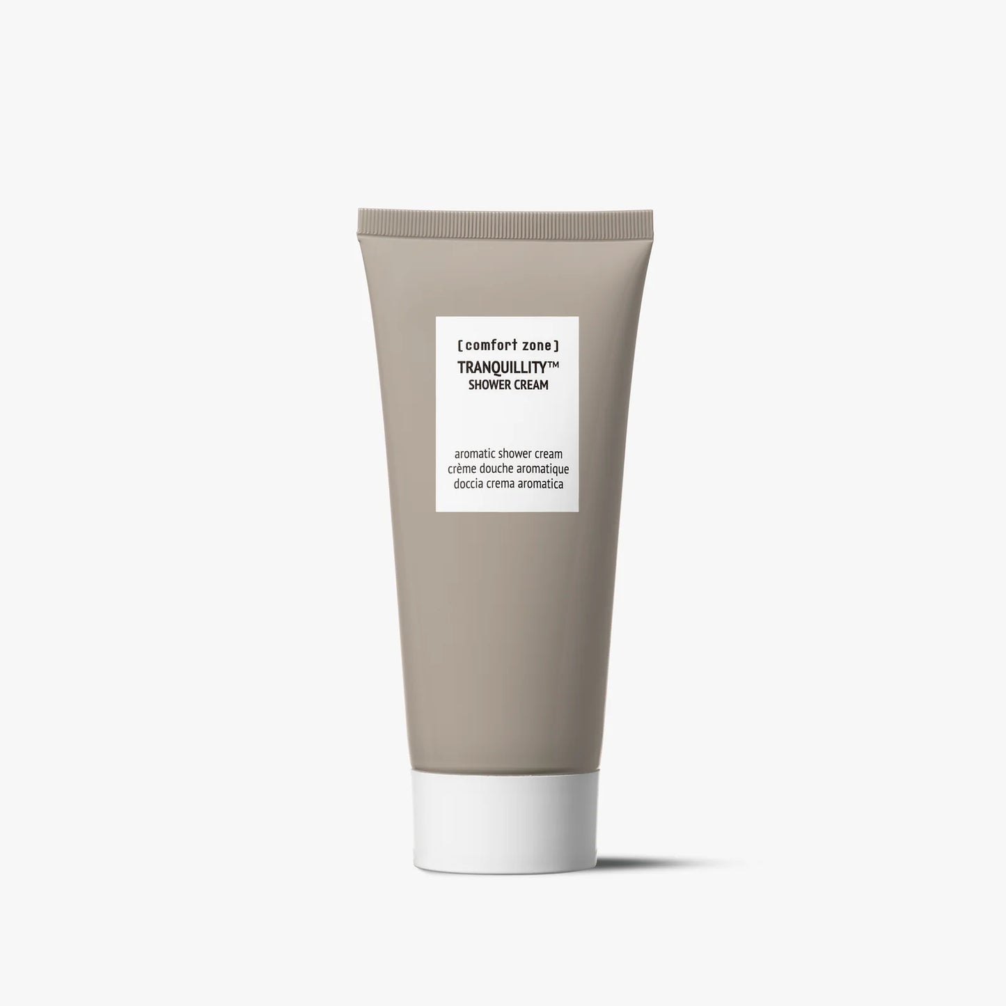 Tube of Tranquillity shower cream with a white background