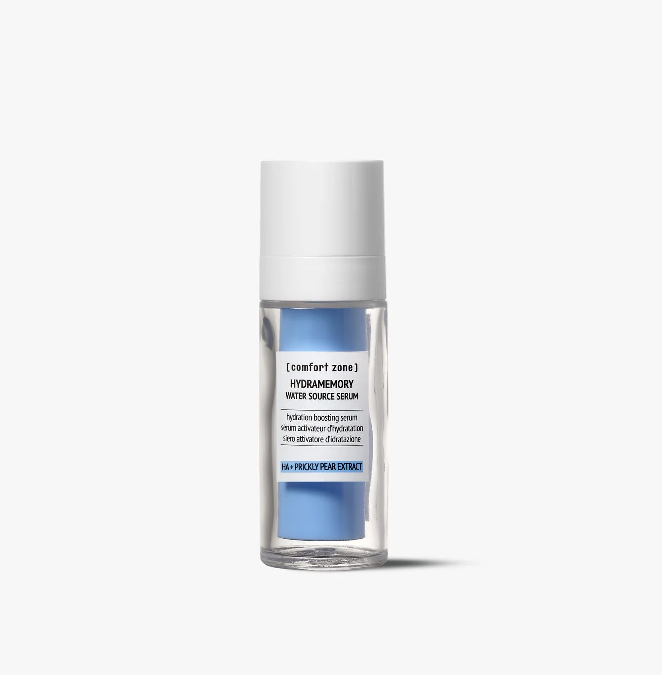bottle of Hydramemory water source face serum on a white background